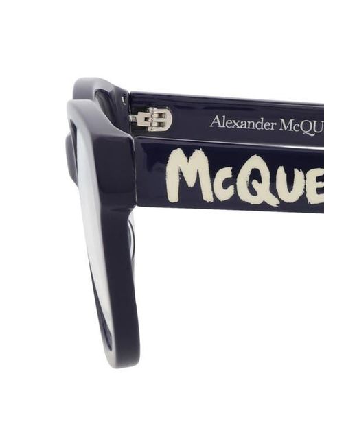 McQueen Black 52Mm Square Optical Glasses for men