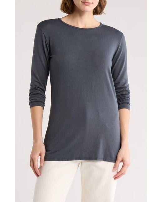 Go Couture Blue Basic Stretch Modal T-Shirt