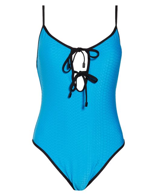Sanctuary Blue Keyhole One-piece Swimsuit