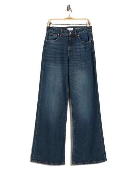 GOOD AMERICAN Blue Good Ease Relaxed Fit Wide Leg Jeans