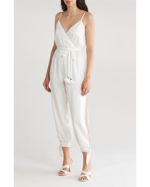 Lulus White Lovely As Can Be Satin Jumpsuit