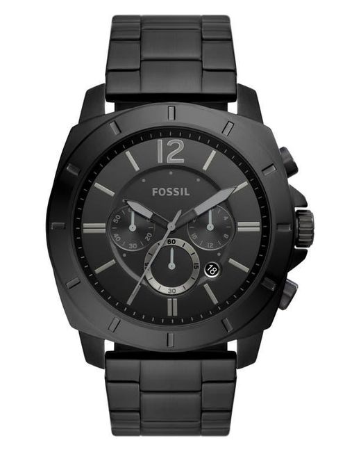 Fossil Black Privateer Chronograph Bracelet Watch, 48Mm for men