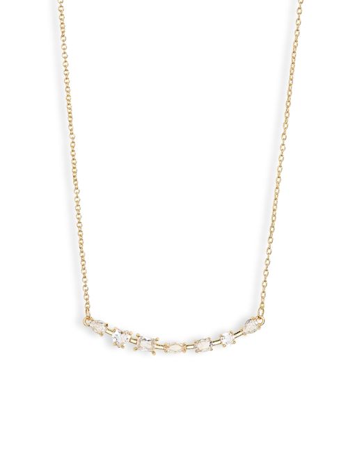 Nordstrom White Mixed Cut Cz Statement Necklace