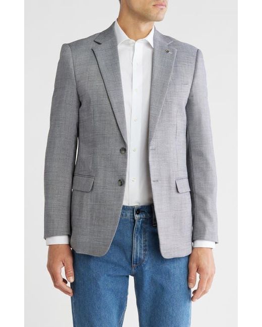 Scotch & Soda Gray Crosshatch Notch Lapel Blazer for men