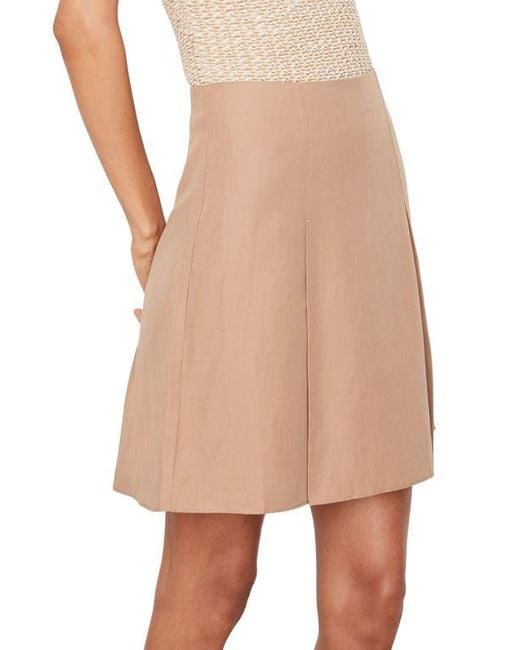 Vince Natural Pleated A-Line Skirt