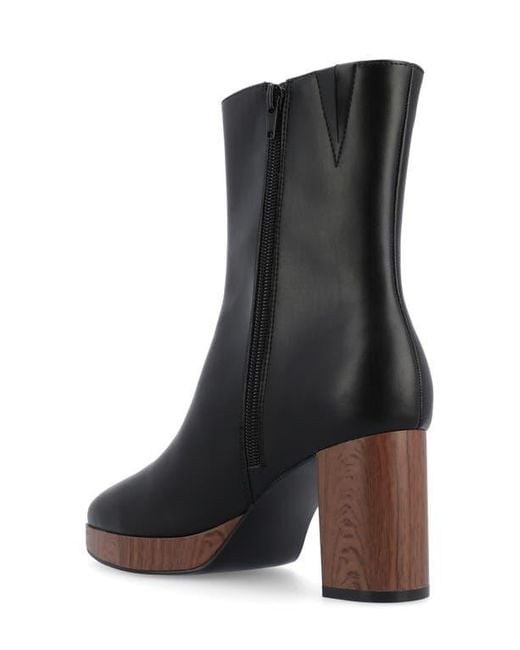Journee Collection Black Romer Tru Comfort Platform Bootie