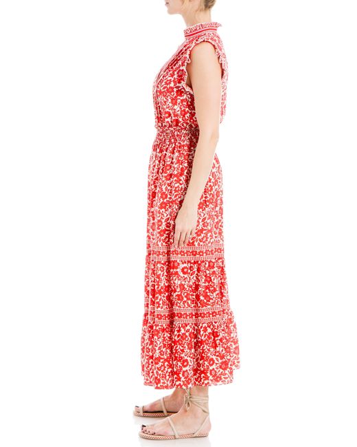 Max Studio Red Floral Maxi Dress