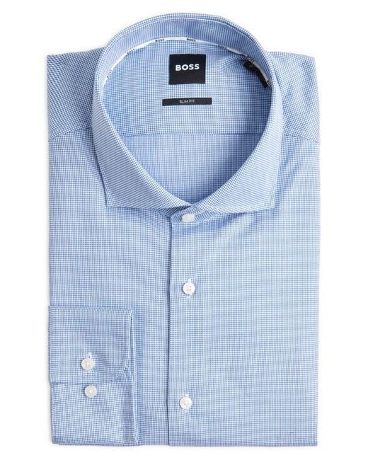 Boss Blue Hank Spread Dress Shirt for men