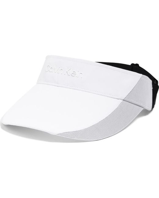 Calvin Klein White Mesh Panel Visor