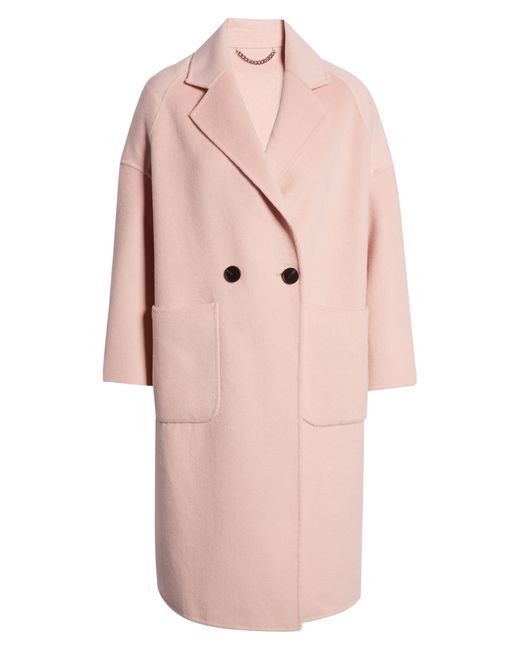 BELLE AND BLOOM Publisher Double-breasted Wool Blend Coat In Pink At Nordstrom Rack