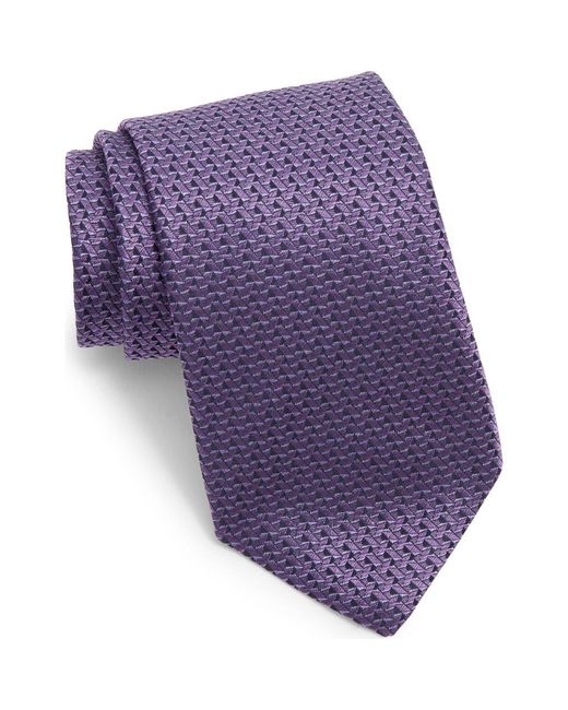 Canali Purple Neat Silk Tie for men