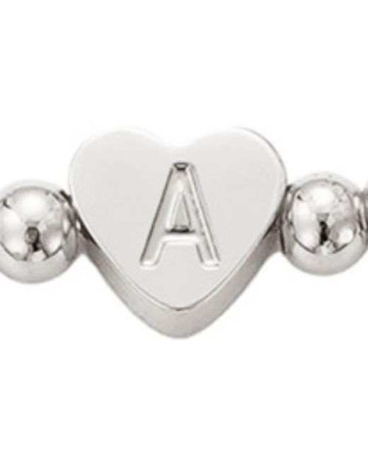 Adornia White Beaded Initial Charm Bracelet Set