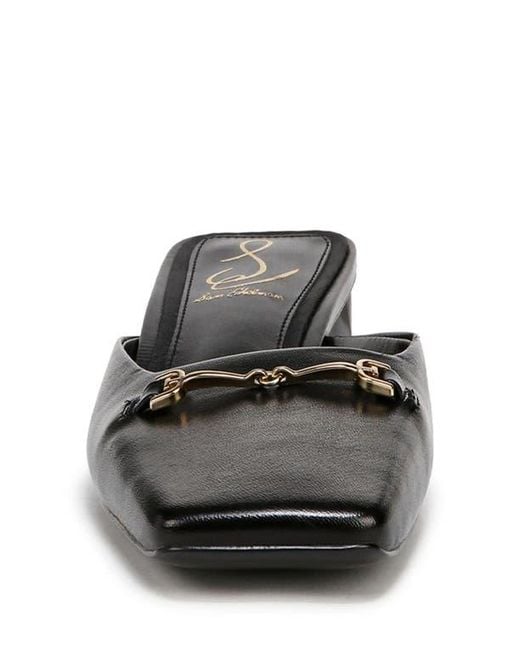 Sam Edelman Black Ollie Square Toe Bit Mule