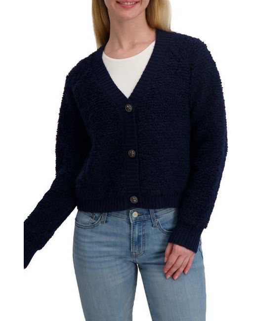 Lucky Brand Blue Raglan Sleeve Bouclé Cardigan