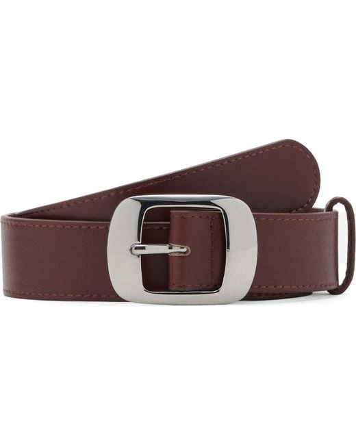 Mango Brown Square Buckle Belt