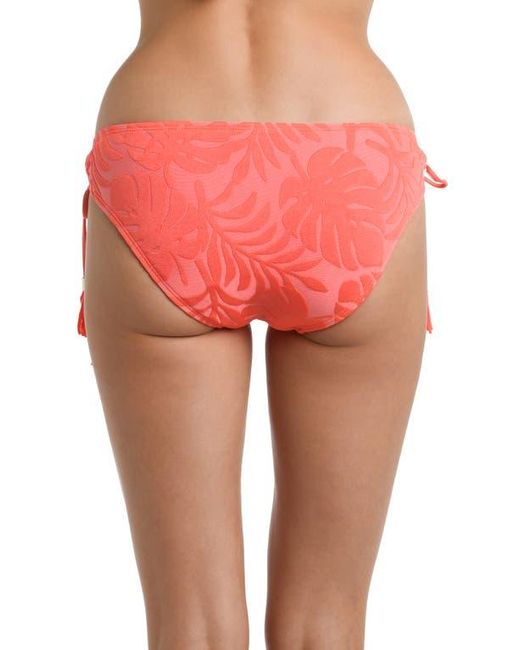 La Blanca Red Island Palm Adjustable Loop Hipster Bikini Bottoms