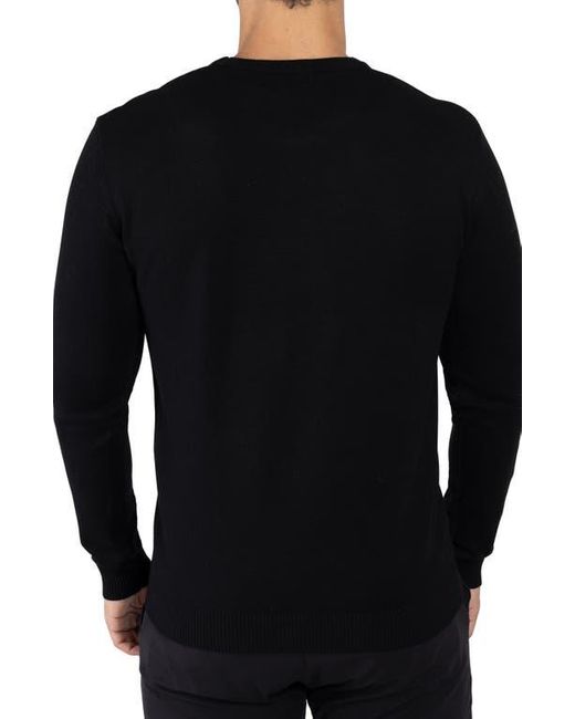 Xray Jeans Black Crewneck Knitted Viscose-Blend Pullover Sweater for men