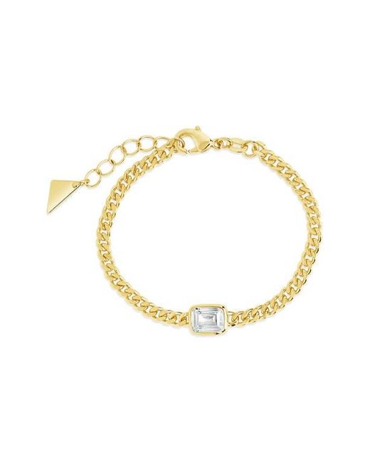 Sterling Forever Metallic Harper Cubic Zirconia Chain Bracelet