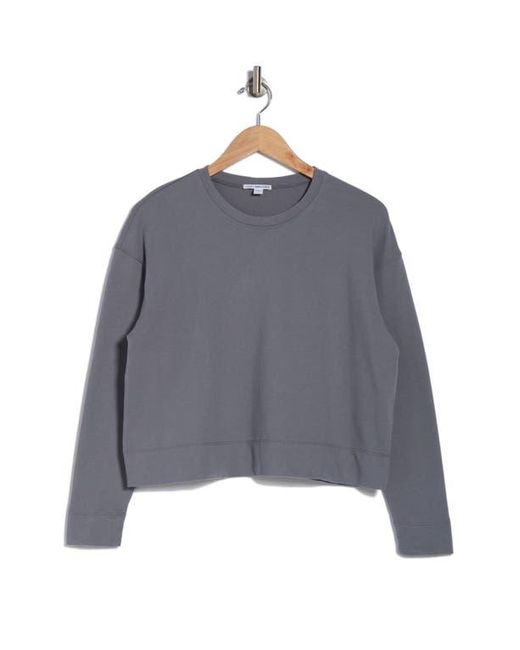James Perse Relaxed Cropped Cotton Pullover Sweatshirt in Blue Lyst