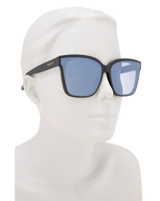 DIFF Blue Madison 63Mm Oversize Square Sunglasses