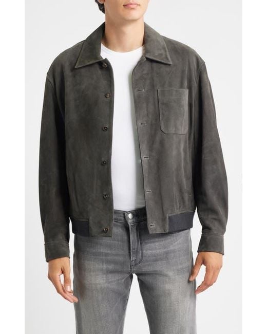 FRAME Black Suede Bomber Jacket for men