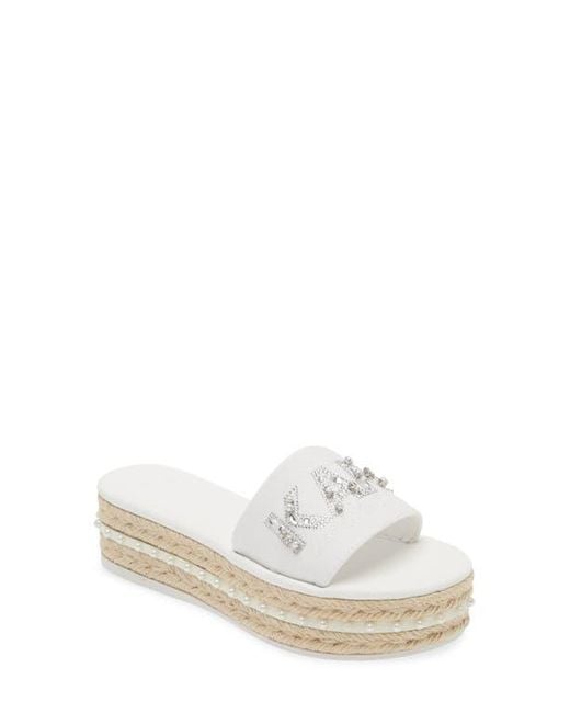 Karl Lagerfeld White Kamara Pearl Platform Sandal