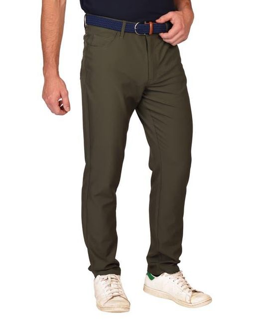Tailorbyrd Green Five-Pocket Performance Pants for men