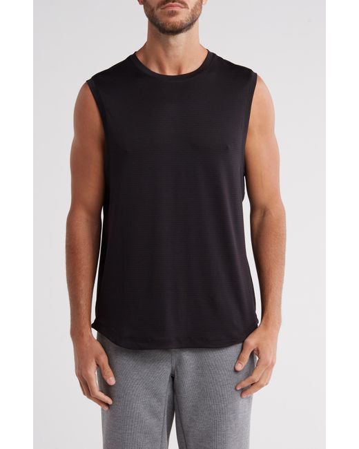 90 Degrees Black Air Sense Iconic Textured Muscle Tank for men