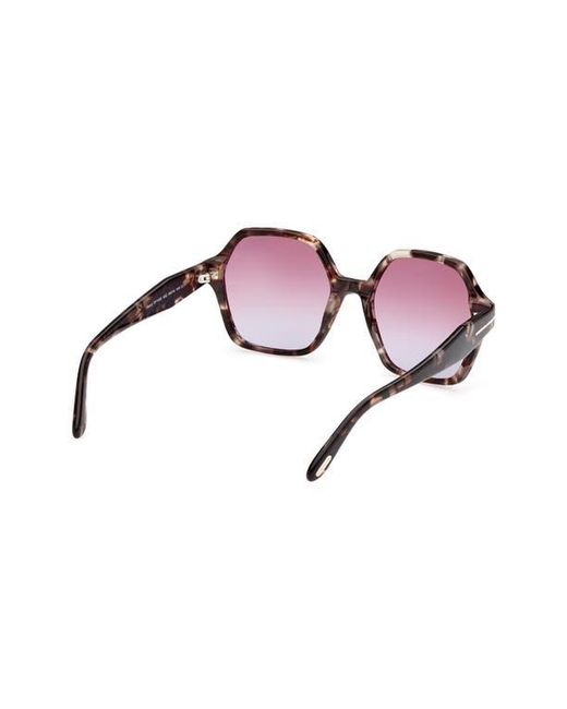 Tom Ford Pink 56Mm Gradient Square Sunglasses