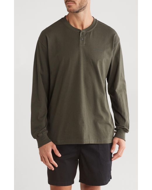Dickies Gray Long Sleeve Cotton Henley for men