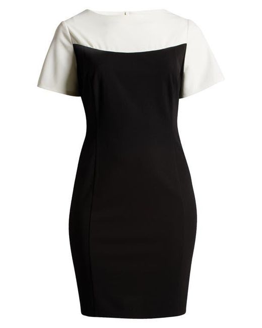 Maggy London Black Colorblock Sheath Dress