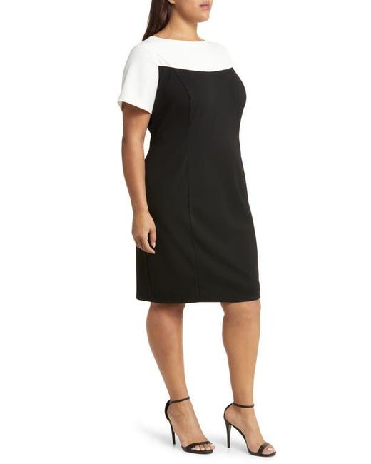Maggy London Black Colorblock Sheath Dress