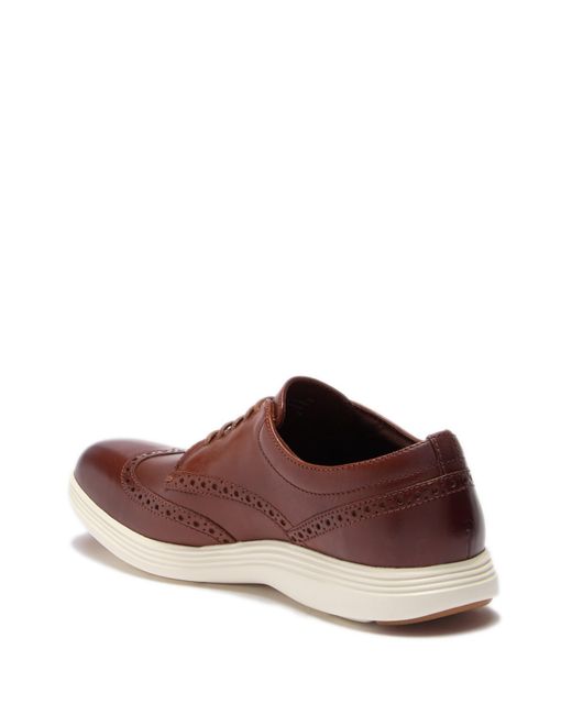 Cole Haan Leather Grand Tour Wingtip Derby in Brown for Men - Lyst