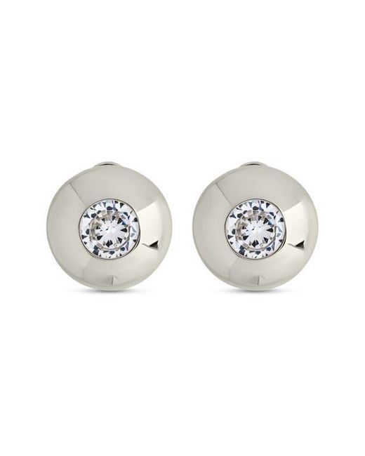 Sterling Forever Metallic Zora Cubic Zirconia Dome Stud Earrings