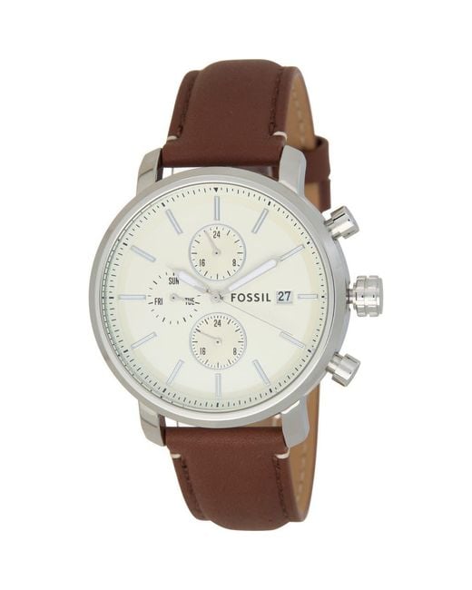 Fossil Metallic Rhett Multifunction Litehide Leather Watch for men