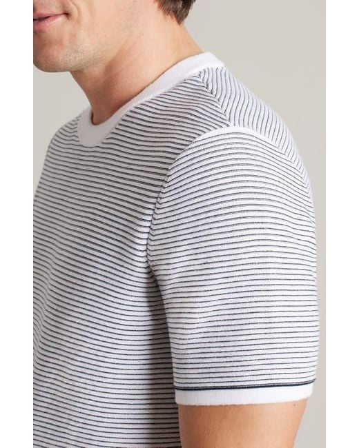 Rhone Gray Compass Knit Stripe T-Shirt for men