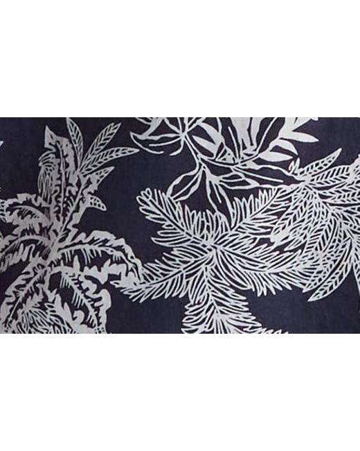 COASTAORO Blue Mavis Leaf Print Short Sleeve Shirt for men