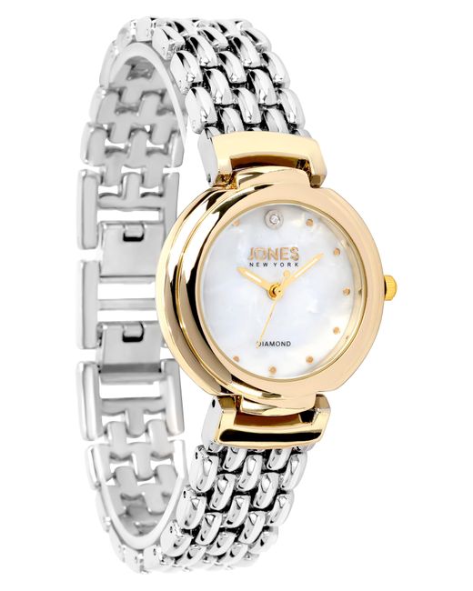 Jones New York Metallic Two-tone Diamond Mother Of Pearl Bracelet Watch for men