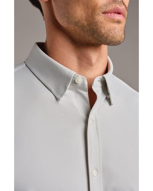 Rhone Gray Commuter Classic Fit Stretch Button-Up Shirt for men