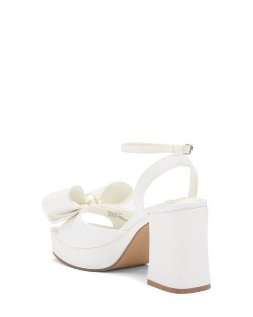 Steve Madden White Aerin Bow Platform Sandal