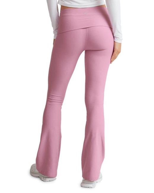 Beyond Yoga Pink Space Dye Foldover Pants