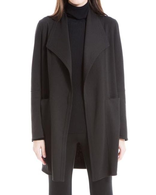 Max Studio Black Trapunto Scuba Knit Topper