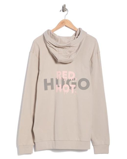 HUGO Natural Doneo Graphic Hoodie for men