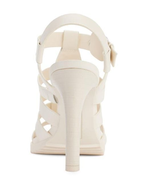 DKNY White Bria Slingback Cage Sandal