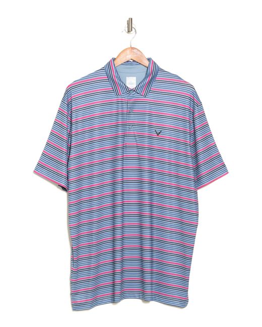 Callaway Golf® Blue Smu Stripe Polo for men