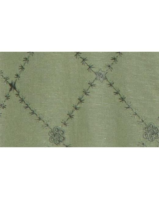 T.R. Premium Green Floral Diamond Embroidered Camp Shirt for men