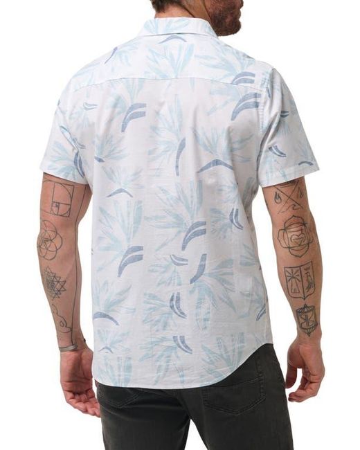 Travis Mathew White The Thick Of It Short Sleeve Button-Up Shirt for men