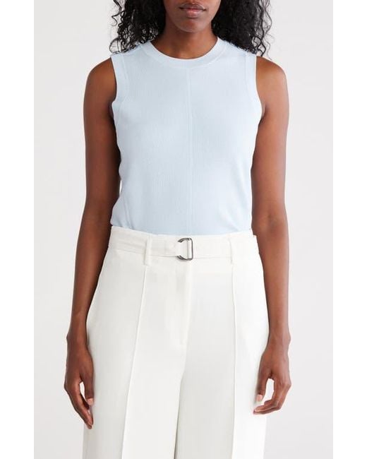 DKNY Blue Shoulder Button Sleeveless Sweater