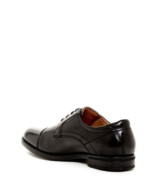 Florsheim Black Leather Cap-Toe Derby Oxfords for men