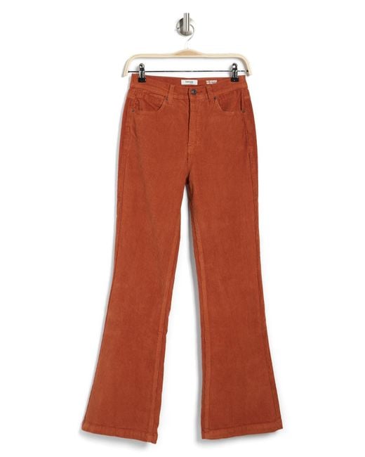 Kensie Orange Savannah Cord Flare Jeans In Ginger Biscuit At Nordstrom Rack